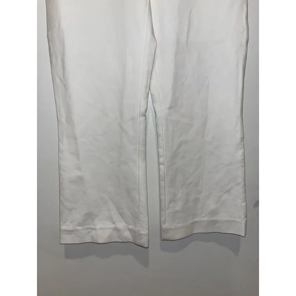 Kate Spade High Waist Straight Leg Womens White Cotton Pants Size 0